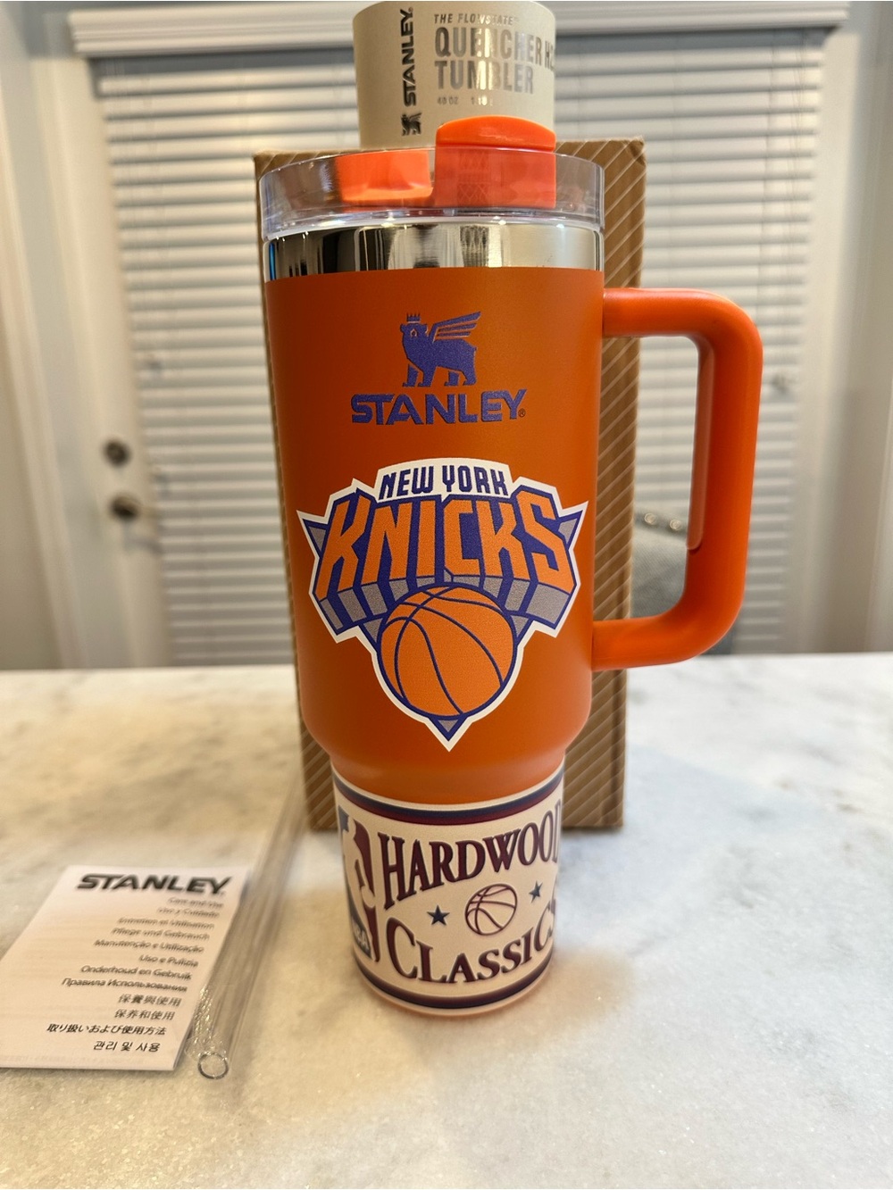 Stanley Hardwood Classics NBA New York Knicks Orange Travel 40oz Tumbler